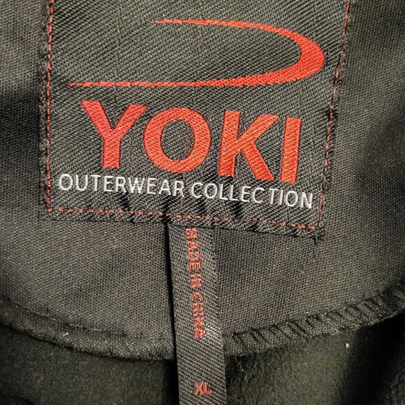 YOKI | Black Anorak Zipper Trim 100% Polyester Rain Coat XL - Picture 12 of 14